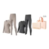 Льняная ткань (женский) + темно-серый (мужской) - подарочная коробка комплект