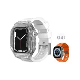 Прозрачная рамка [белый силикон, одна шпилька] + оранжевый силикон