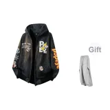 Чёрный + K68 Серый Повседневные Штаны