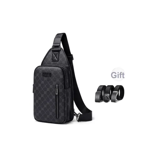 GOLF PVC Father Dad Мобильный телефон Одно плечо Через плечо Бананка Сумка через плечо Маленький Мужской Серый и черный