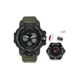 Зеленый ремешок, черный циферблат