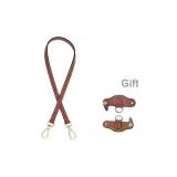 Коньяк - Перфорированный, золотистая пряжка + Короткий плечевой ремень, золотистая пряжка (бежевый шов) [Перфорированный набор]