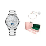 Серебряный корпус, белая оболочка, керамика, стальной браслет