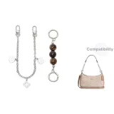 [Серебряный] Амбра Жемчужный + Камелия Декоративная Цепь 30 см