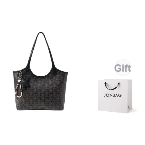 JONBAG Ткань Тоут Сумка Плечевая Сумка Большая Женская Черная Белая