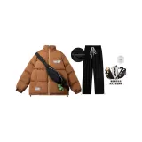 Комплект одежды (Кофейный топ + Черные штаны)