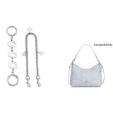 [Двухкомпонентный комплект] Белый удлинитель в форме буквы "C" + декоративная цепь с четырехлистным клевером