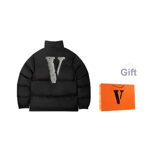 VLONE Пуховик Зимний Унисекс Черный Серебряный