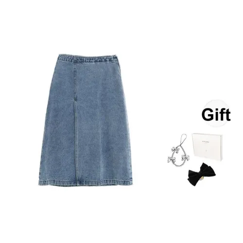 Fstudio Blue Женские Джинсовые Длинные Юбки
