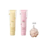 Олей Двойной Tube Hand Кремово-розовый 80 мл + Олей Двойной Tube Hand Желто-кремовый 80 мл + Губка для ванной