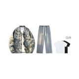 Комплект (Синий Лотос + Винтажные Синие Джинсы) с бесплатной Футболкой