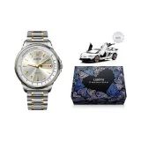 Серебряный корпус, золотая игла, двухцветный золотой стальной браслет.