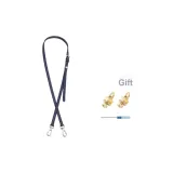 Серебряная модифицированная пряжка + темно-синяя длинная лямка