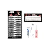 10-ряд Винтажный стиль Flutter Лиса Стиль + 3-ряд нижние ресницы + инструмент для ресниц Сумка + глазной клей