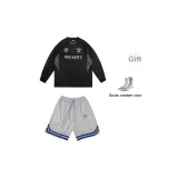 BKC Champion Длинный рукав Черный + Серый Шорты + Носки (Случайные носки)