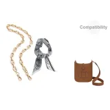 Шарф из шелка + цепочка с золотистым оттенком в форме носа свиньи