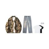 Комплект (Кошка Человек + Винтажные синие джинсы) с бесплатной футболкой