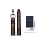 Коричневый бамбук с рельефом, серебряная складная застежка [длинная].