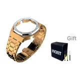 Розово-золотой корпус с серебряным браслетом