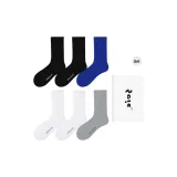 6 пар (2 белых + светло-серый + синий + 2 черных)