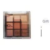 Девять-Цветовая Палитра Шоколада + Кисть для теней + Кисть для подводки глаз + Ручка