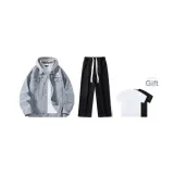 Set (Синий деним пальто + Черные джинсы + Включает рубашку с коротким рукавом)