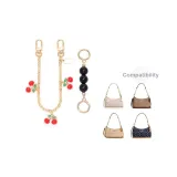 [Золотистый] Черный жемчуг + вишневый декоративный, цепь 30 см