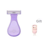 Фиолетовый, Бабочка, Бритвы для удаления волос + Розовый, Мини кисть для туши, Зажигалка, Нижняя заколка