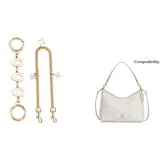 [Двухкомпонентный комплект] Цепь в форме буквы "C" с золотистым оттенком + декоративная цепь с четырехлистным клевером