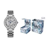 L-9556 Маленький серебряный корпус, синий игла, стальной браслет