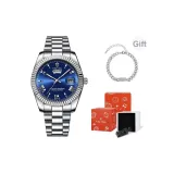 Серебряный ремешок, синий циферблат (оригинальная коробка + с браслетом + набор инструментов для часов)
