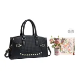 Черный + Маленький цветок + Сумка для покупок + Заказная поздравительная открытка