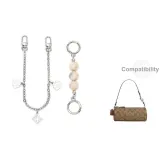 [Серебряный] Молочный Туманный Жемчужный + Камелия Декоративная Цепь 30 см