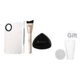 Вишневый цветок, золотой тональная основа, кисть + черный ананас, розовый + палетка