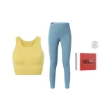 Set (Soft Light Yellow Bra + Turquoise Leggings)  
Комплект (Мягкий Светло-Желтый Бюстгальтер + Бирюзовые Леггинсы)