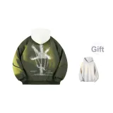 Армейский зеленый [Всесезонная куртка] (в комплекте с высококачественным бело-серым свитшотом с фотокемией)