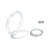 Белый лунный свет + Белый стекло бусина браслет