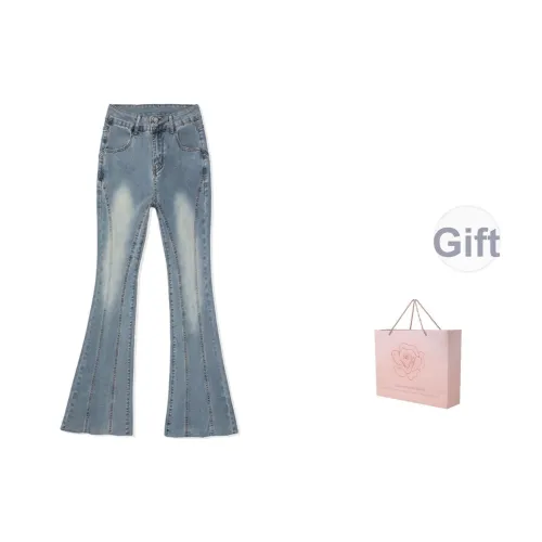 ZAZN Джинсы Женские Потертый Винтаж Синий