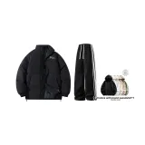 Комплект одежды (Черное пальто + черные штаны) в комплекте с толстовкой