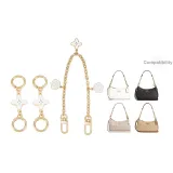 Белый кулон в виде клевера, удлинительная цепочка 9 см * 2 + декоративная цепочка с камелией