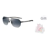 Матовый металлический каркас - градиент синий, серый линзы [импортный нейлон, поляризованные]