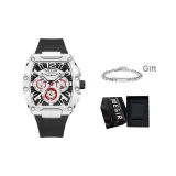 MN8112 Silver Black [Модный Бренд Коробка + Кубинский Браслет]