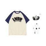 Абрикос & Синий (С модным ожерельем)