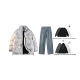 Комплект (Фиолетовый топ + средне-синие штаны) (включает свитшот)