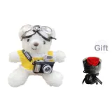 Белый медведь + Желтый, одежда + фототехника + очки для плавания, с сохранённым цветочным дизайном включено