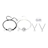 Парный-[Mystic Twins Мирная пуговица]с Кошка Голова+Кость Ожерелье