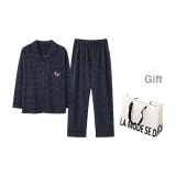 Темно-синий, синий, клетка, наборы одежды [Ограниченное время, буква, сумка для покупок]