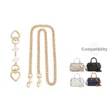 [Золотистый Комплект из двух частей 1] Четырехлистный клевер Удлинительная цепь 15 см + Цепь через плечо (Длина (размер в длину))