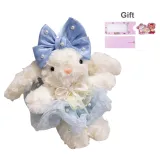 Синий жемчужный резинка для волос, платье + щенок, поздравительная открытка