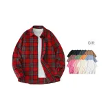 Красный, с длинным рукавом (221, полосатый, клетчатый)